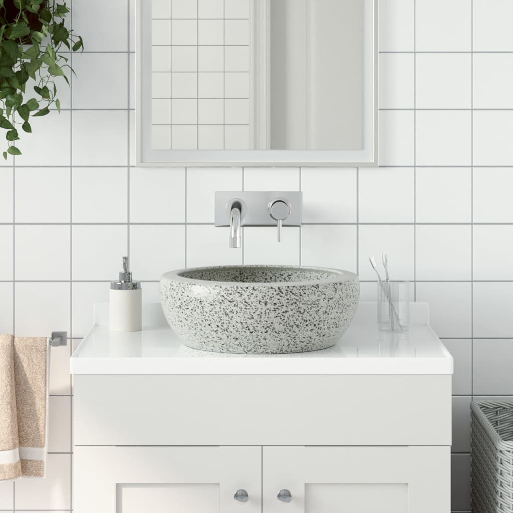 VidaXL STRACTION WASHER Round φ41X14 CM Ceramic Gray