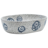 VidaXL STRACTURE WASKER OVAAL 47X33X13 CM Ceramic Gray and Blue