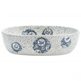 VidaXL STRACTURE WASKER OVAAL 47X33X13 CM Ceramic Gray and Blue