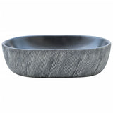 Vidaxl Straktion Wasker Ovaal 47x33x13 cm keramisk svart och grå