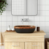 VidaXL STRACTURE WASKER OVAAL 47X33X13 CM Ceramic Black and Orange
