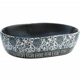 VidaXL STRACTURE WASKER OVAAL 47X33X13 CM Ceramic Black and Blue