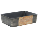 VidaXL STRACHT WASBOK Rectangular 46x35.5x13 cm Ceramic Black and Brown