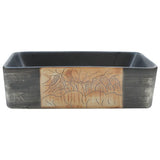 VidaXL STRACHT WASBOK Rectangular 46x35.5x13 cm Ceramic Black and Brown