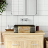 VidaXL STRACHT WASBOK Rectangular 46x35.5x13 cm Ceramic Black and Brown