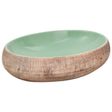 VidaXL STRACTION WASKER OVAAL 59X40X15 CM Ceramic Green and Brown