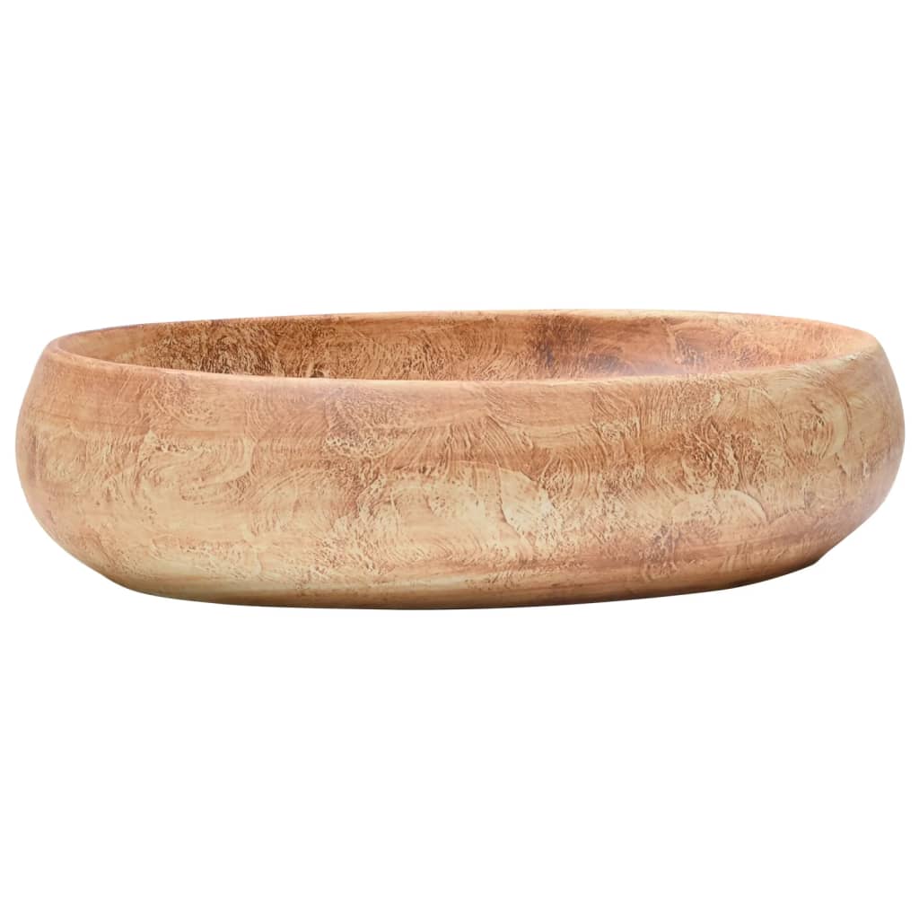 VidaXL STRACTURE WASKER OVAAL 59x40x15 cm Ceramic brown