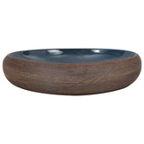 VidaXL STRACTION WASKER OVAAL 59x40x15 cm Ceramic Brown and Blue