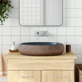 VidaXL STRACTION WASKER OVAAL 59x40x15 cm Ceramic Brown and Blue