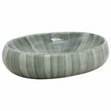 VidaXL STRACTURE WASKER OVAAL 59X40X15 CM Ceramic Green