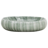 VidaXL STRACTURE WASKER OVAAL 59X40X15 CM Ceramic Green