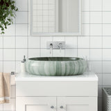 VidaXL STRACTURE WASKER OVAAL 59X40X15 CM Ceramic Green