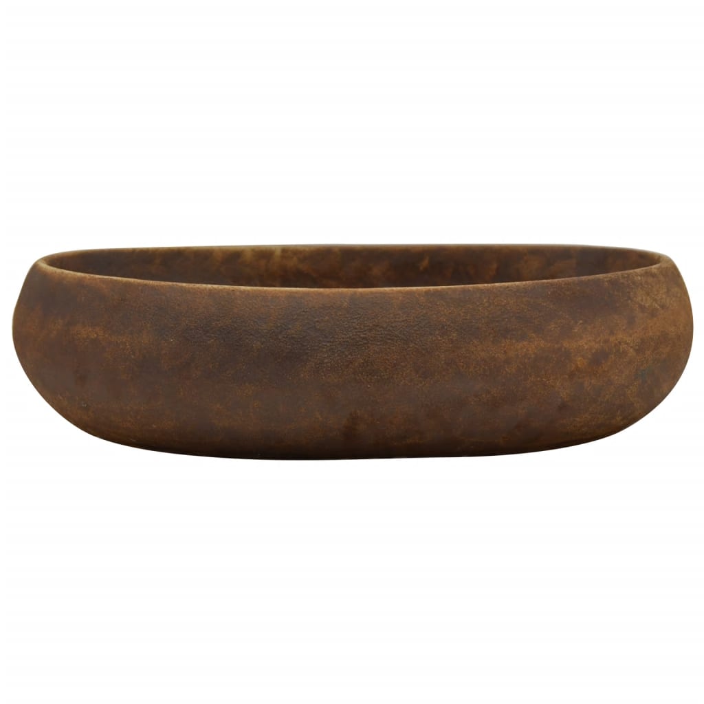 VidaXL STRACTURE WASKER OVAAL 59x40x15 cm Ceramic brown