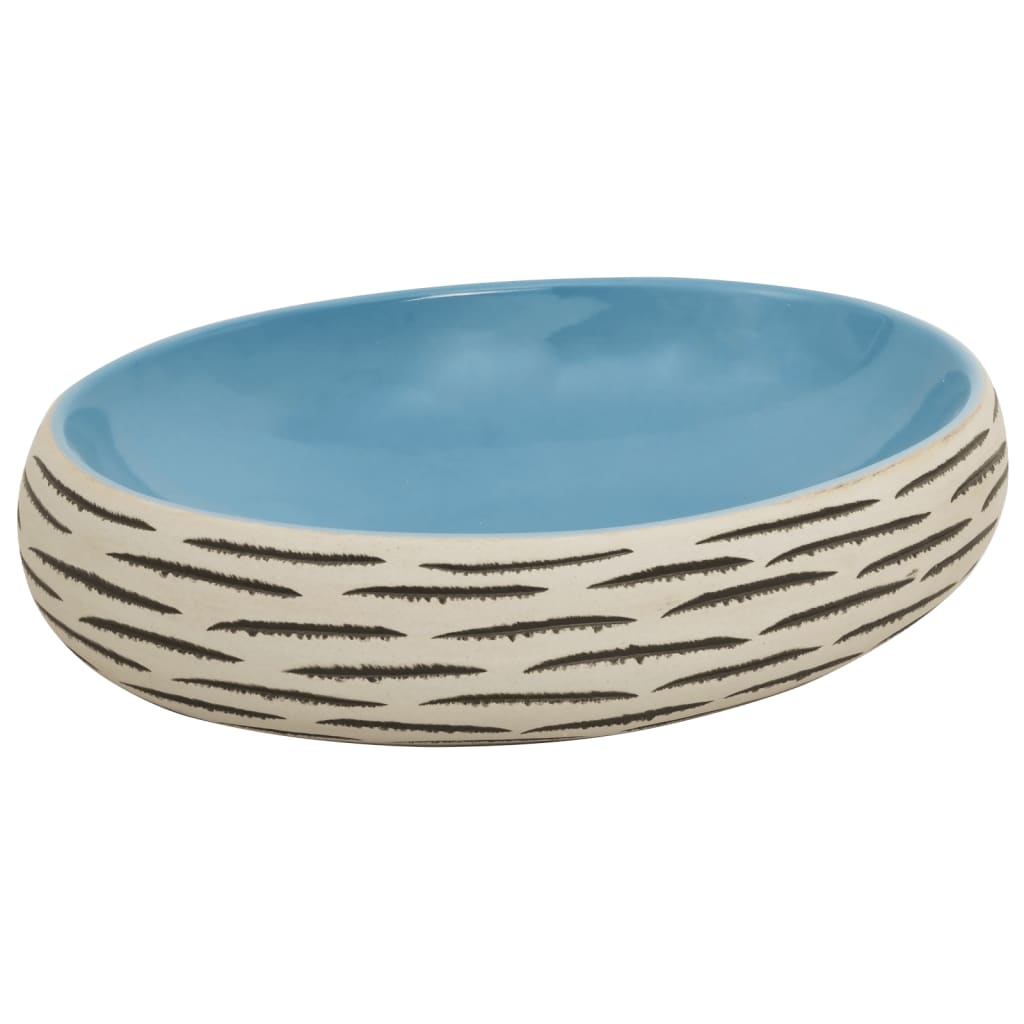 VidaXL STRACTION WASKER OVAAL 59x40x15 cm Ceramic multi -colored