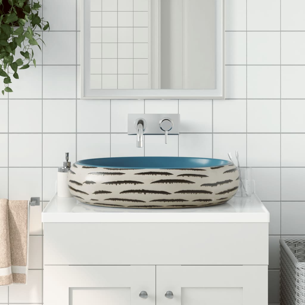 VidaXL STRACTION WASKER OVAAL 59x40x15 cm Ceramic multi -colored