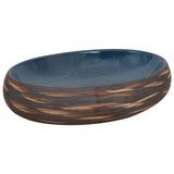 Vidaxl Staction Wasker Ovaal 59x40x15 cm Céramique brun et bleu