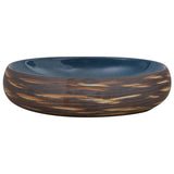 Vidaxl Staction Wasker Ovaal 59x40x15 cm Céramique brun et bleu