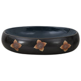 Vidaxl Straction Wasker Ovaal 59x40x15 cm Cerámico negro y azul