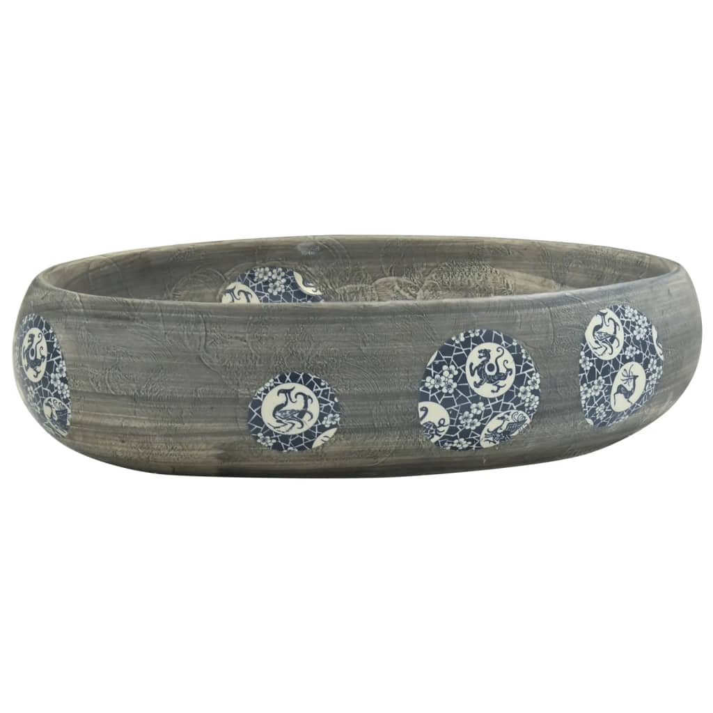 Vidaxl Strucure Wasker Ovaal 59x40x15 cm ceramiczny szary