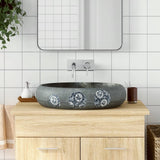 Vidaxl Strucure Wasker Ovaal 59x40x15 cm ceramiczny szary