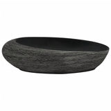 Vidaxl Stracture Wasker Ovaal 59x40x14 cm keramisk grå og svart