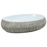 Vidaxl Strucure Wasker Ovaal 59x40x15 cm ceramiczny szary i niebieski