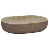 BIDAXL STRACTION Tvätt Ban Ovaal 59x40x14 cm keramisk sandfärgad och brun