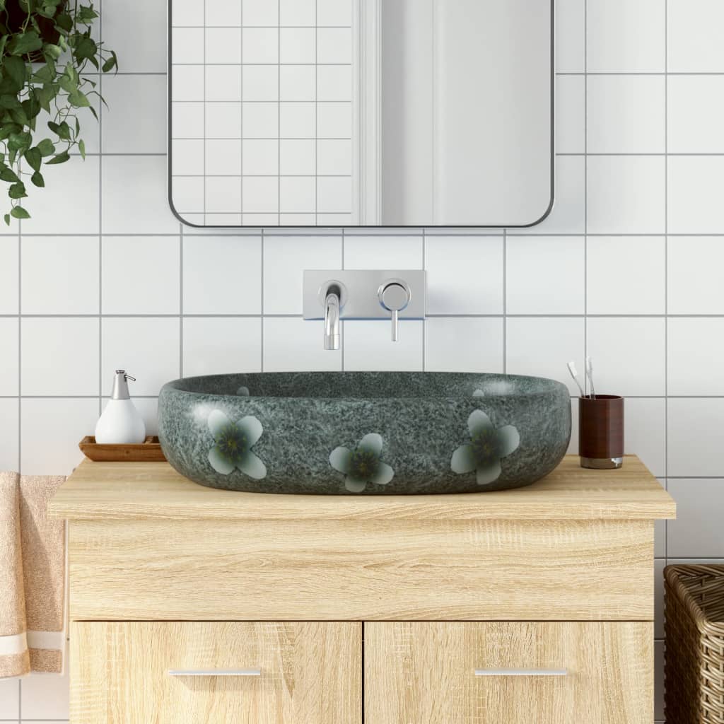 VidaXL STRACTION WASHER OVAAL 59X40X14 CM Ceramic blue