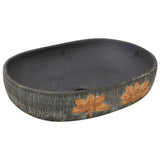 VidaXL STRACTURE WASKER OVAAL 59X40X14 CM Ceramic Gray and Black