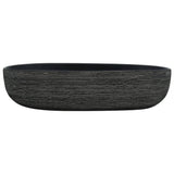 VidaXL STRACTURE WASKER OVAAL 59X40X14 CM Ceramic Gray and Black