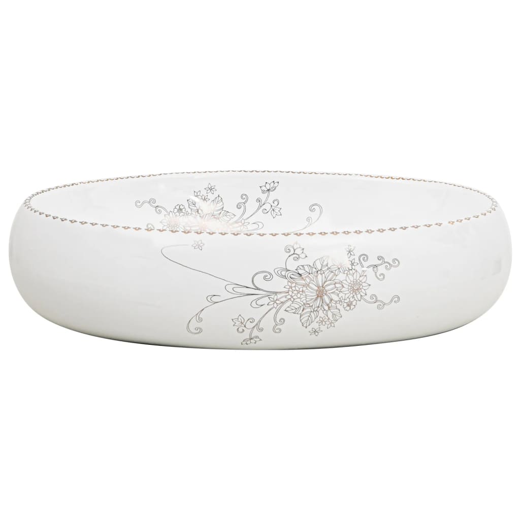 Vidaxl Straction Waster Ovaal 59x40x15 cm keramisk hvid