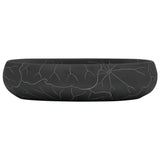 Vidaxl Strucure Wasker Ovaal 59x40x15 cm ceramiczna czerń