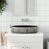 Vidaxl Staction Wasker Ovaal 56.5x36.5x13,5 cm Céramique noir et bleu