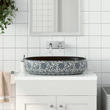 Vidaxl Straction Wasker Ovaal 59x40x14 cm ceramiczny czarno -niebieski