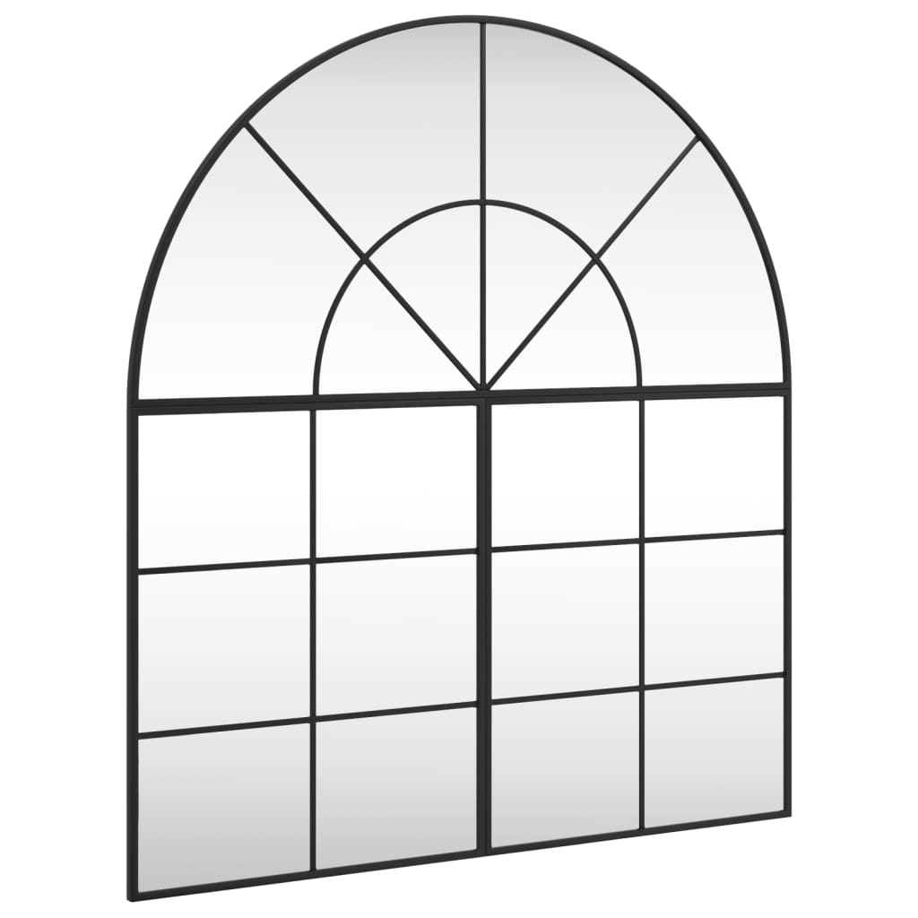 Vidaxl Mirror de pared Boog 100x110 cm de hierro negro