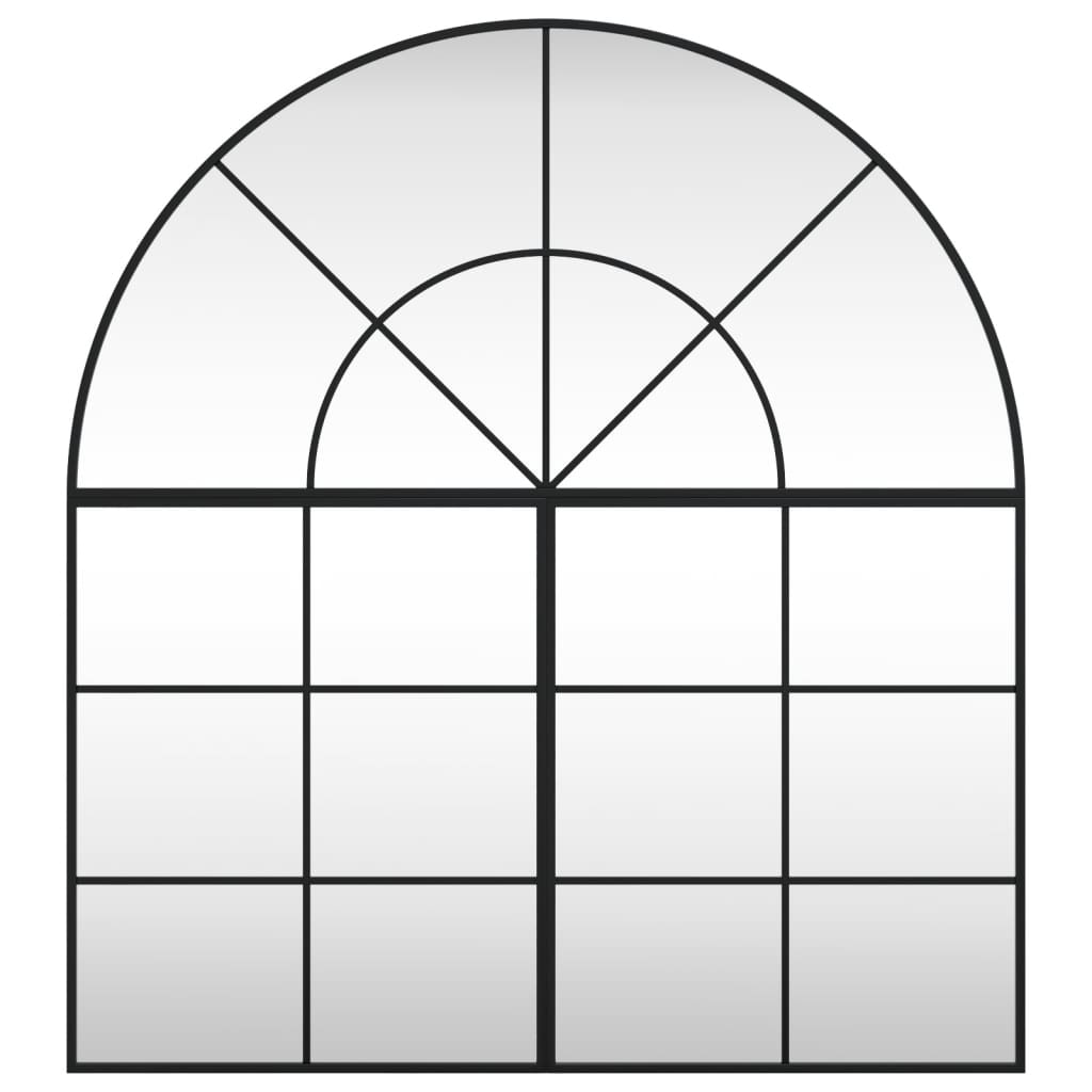 Vidaxl Mirror de pared Boog 100x110 cm de hierro negro