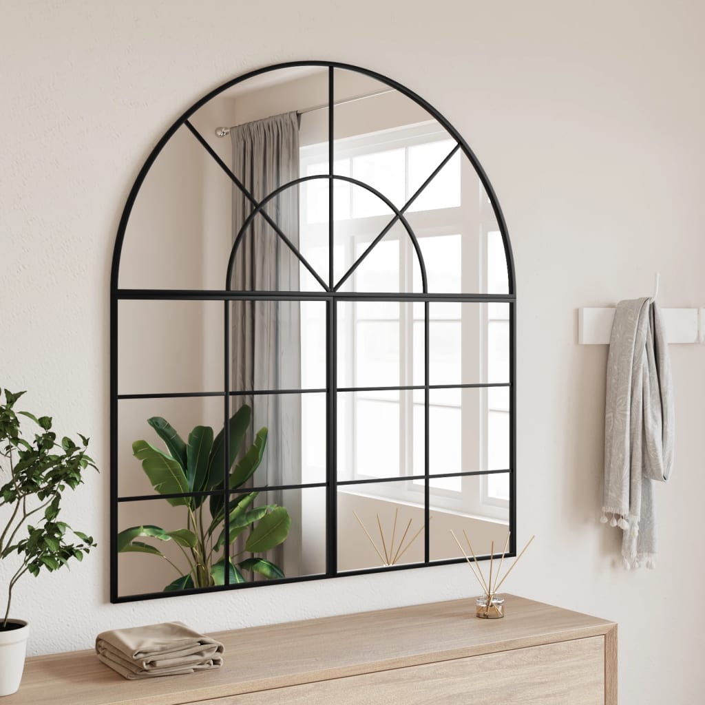 Vidaxl Mirror de pared Boog 100x110 cm de hierro negro