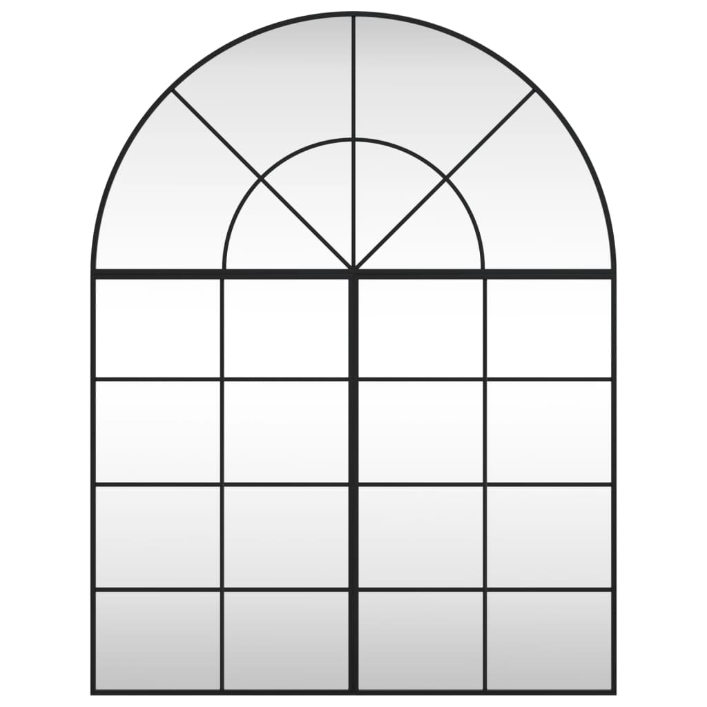 Vidaxl Mirror de pared boog 100x130 cm de hierro negro
