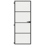 Vidaxl Porte intérieure étroite 76x201,5 cm Verre durcie et aluminium noir