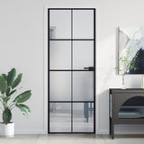 VidaXL inner door narrow 76x201.5 cm hardened glass and aluminum black