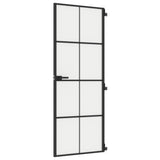 VidaXL inner door narrow 76x201.5 cm hardened glass and aluminum black