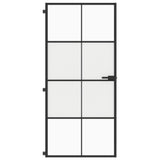 VidaXL inner door narrow 93x201.5 cm hardened glass and aluminum black