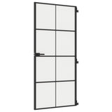 VidaXL inner door narrow 93x201.5 cm hardened glass and aluminum black