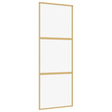 VIDAXL -Schiebetür 76x205 cm klares ESG -Glas und Aluminium Gold gefärbt