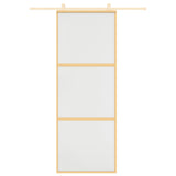 VIDAXL -Schiebetür 76x205 cm mattes ESG -Glas und Aluminium Gold gefärbt
