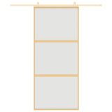 Puerta corredera Vidaxl 90x205 cm de vidrio ESG mate y dorado de aluminio