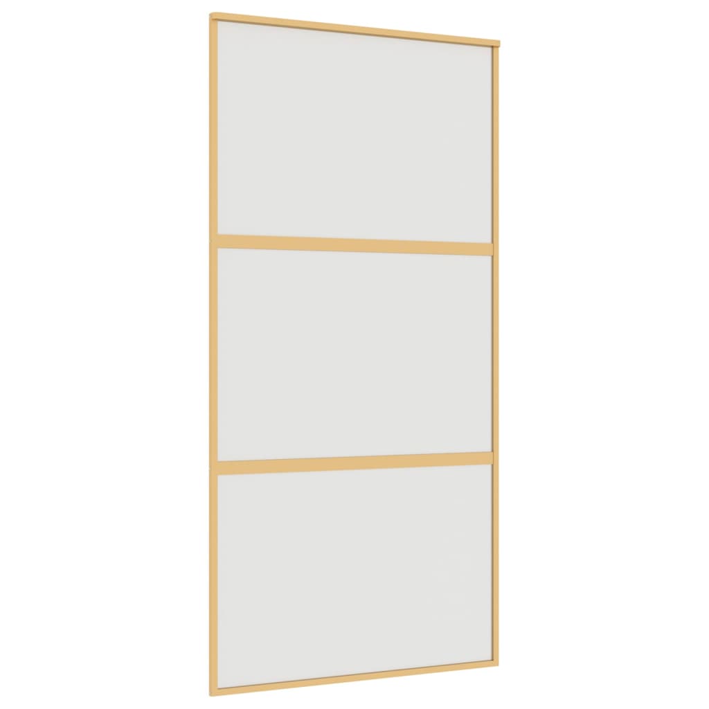 Puerta corredera de Vidaxl 102.5x205 cm de vidrio ESG mate y dorado de aluminio