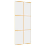 Vidaxl Schiebetür 90x205 cm klares ESG -Glas und Aluminium Gold gefärbt