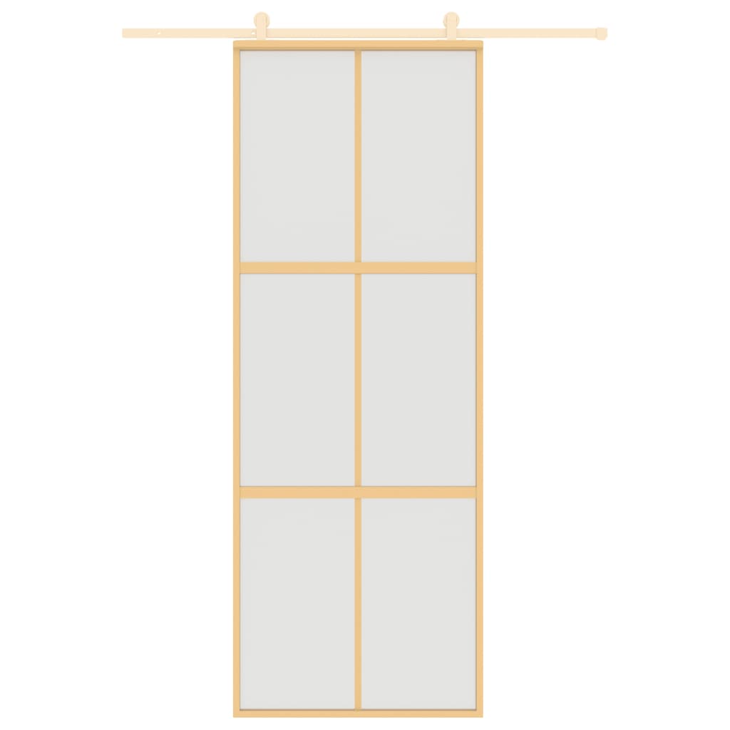 VIDAXL -Schiebetür 76x205 cm mattes ESG -Glas und Aluminium Gold gefärbt
