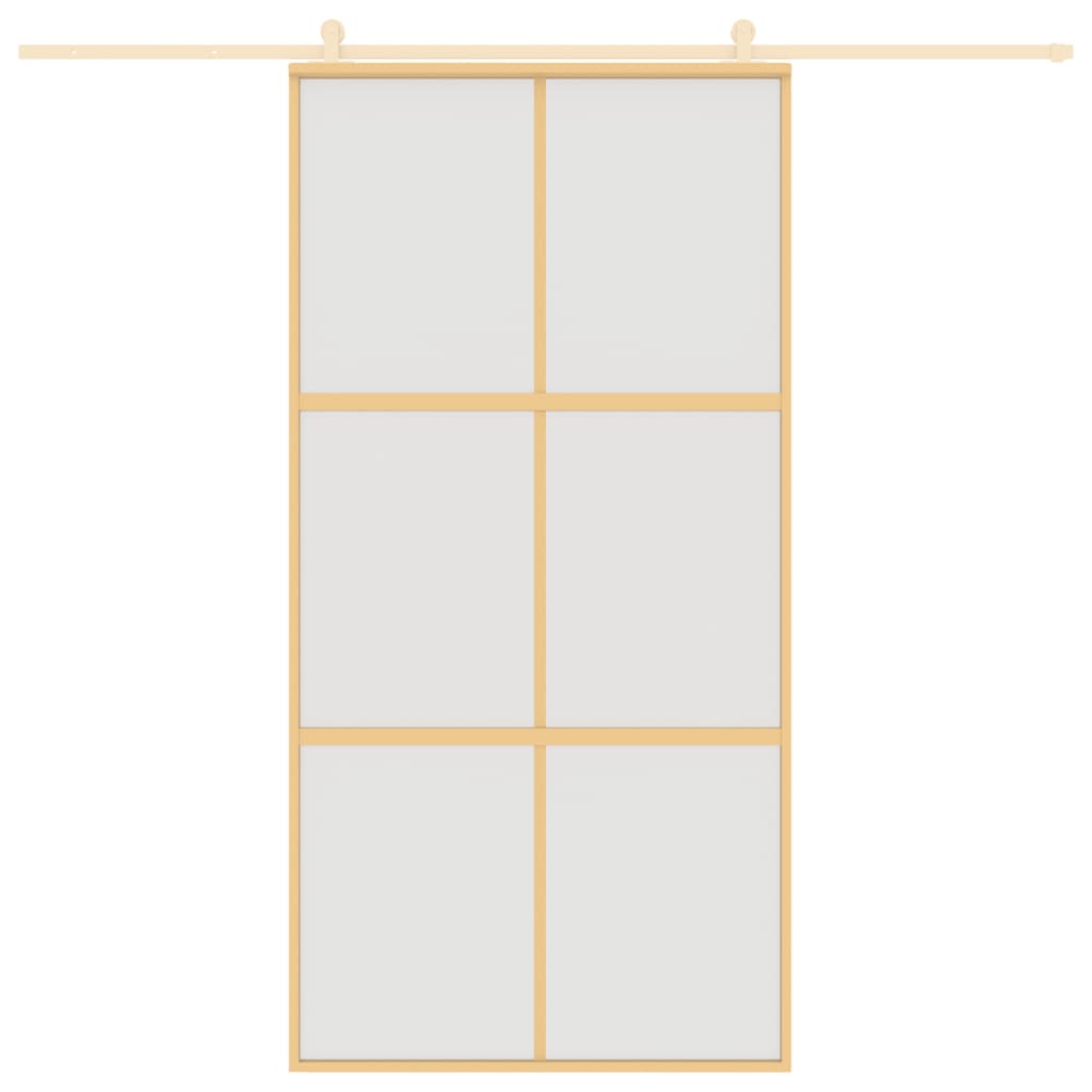 Puerta corredera de Vidaxl 102.5x205 cm de vidrio ESG mate y dorado de aluminio